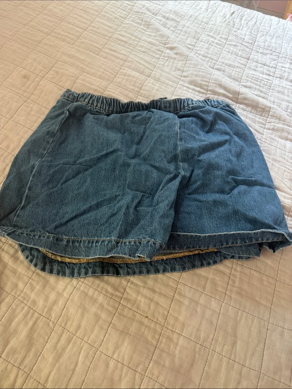 Old Navy Blue Denim Wrap Skort with Side Buttons